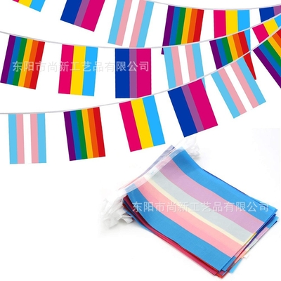 โลโก้ที่กำหนดเองโพลีเอสเตอร์ธง LGBT ธงสามเหลี่ยมเกย์ความภาคภูมิใจเลสเบี้ยน
