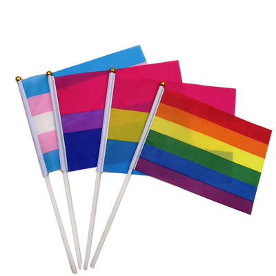 Hotsale LGBT Hand Falgs ธงโบกมือส่วนบุคคลโพลีเอสเตอร์ 100D
