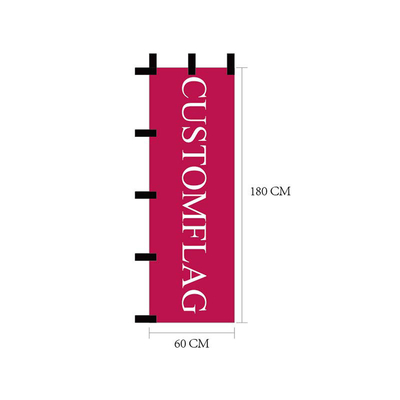 60x180cm Custom Nobori Flag ใบรับรอง SGS ใบรับรองการพิมพ์ดิจิตอล