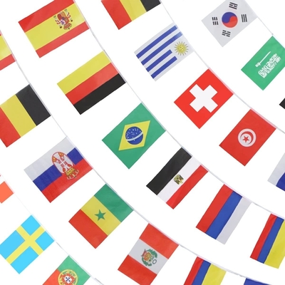 32 ประเทศ String Flags Of The World Digital Printing Silk Printing