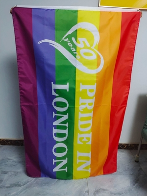 การพิมพ์ดิจิทัล 3x5 ธง LGBT เกย์เลสเบี้ยน ไบเซ็กชวล Pride Flag