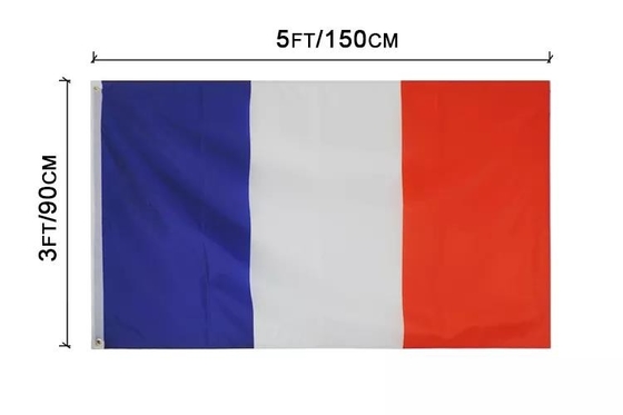 พิมพ์ 3X5FT ธงสามสีฝรั่งเศส ธงประเทศ โพลีเอสเตอร์ 100% พร้อมส่ง