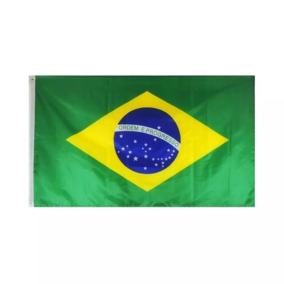 ธงบราซิลแบบกำหนดเองคุณภาพสูง 3x5Ft ธงโพลีเอสเตอร์ 100D