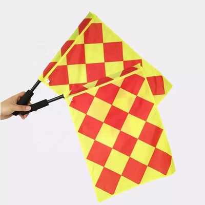 ธงผู้ตัดสินฟุตบอลโพลีเอสเตอร์แบบกำหนดเองการออกแบบ OEM / ODM แบบพกพา