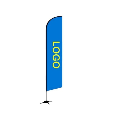 ธงแบนเนอร์ขนนกแบบกำหนดเอง 110D โพลีเอสเตอร์ 560 ซม. ธงชายหาดโฆษณา