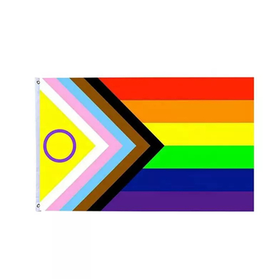 ธง LGBT สีรุ้งการพิมพ์ดิจิตอล 3x5Ft 100D ธงโพลีเอสเตอร์โปรเกรส