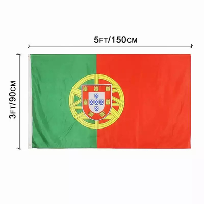 Custom 3X5 Ft Flags 100% Polyester Portugal National Flag ทุกประเทศ