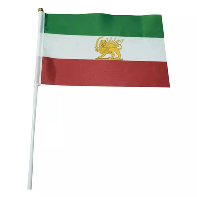 แบบพกพาอิหร่านเก่าธงมืออิหร่านสิงโตมินิโพลีเอสเตอร์มือถือธง