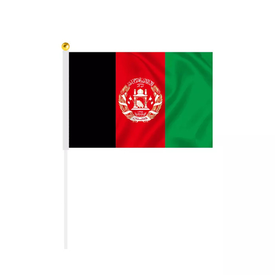 เสาสีขาวส่วนบุคคลมือถือธง 100D โพลีเอสเตอร์อัฟกานิสถานธงนานาชาติ