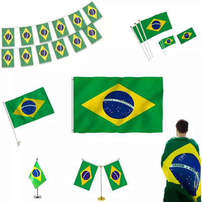 3X5ft ประเทศบราซิลธง 100% โพลีเอสเตอร์ที่กำหนดเองธงประเทศ