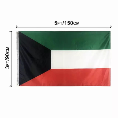 โรงงาน Hotsale คูเวต ประเทศ ธง การพิมพ์ดิจิตอล 100D โพลีเอสเตอร์ 3x5Ft ธง