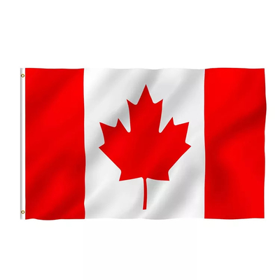ธงโลกโพลีเอสเตอร์ 150 ซม. x 90 ซม. แบบแขวนธงประเทศแคนาดา