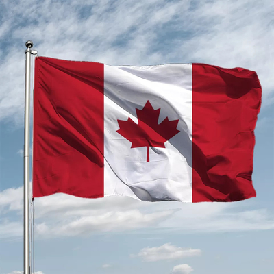 ธงโลกโพลีเอสเตอร์ 150 ซม. x 90 ซม. แบบแขวนธงประเทศแคนาดา