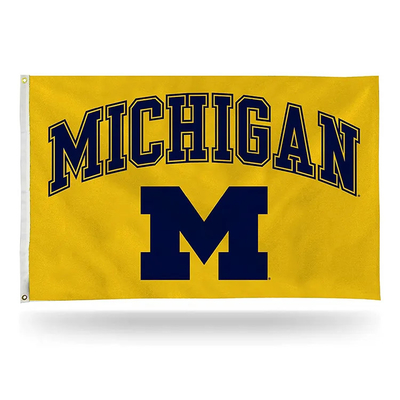 ธง CAA University Of Michigan Wolverines คุณภาพสูงขนาด 3x5 ฟุต