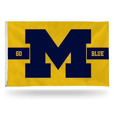 ธง CAA University Of Michigan Wolverines คุณภาพสูงขนาด 3x5 ฟุต
